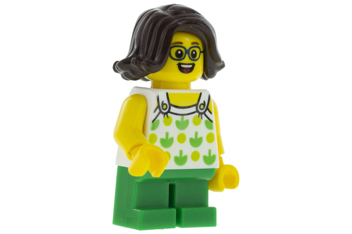 LEGO&reg; twn370 Bambina con reggiseno con mele verdi e macchie di lime, gambe corte verdi