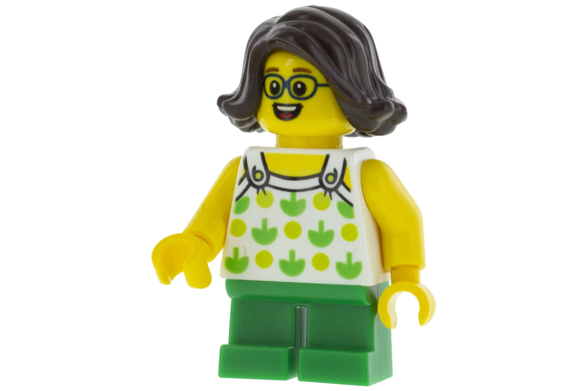 LEGO&reg; twn370 Bambina con reggiseno con mele verdi e macchie di lime, gambe corte verdi