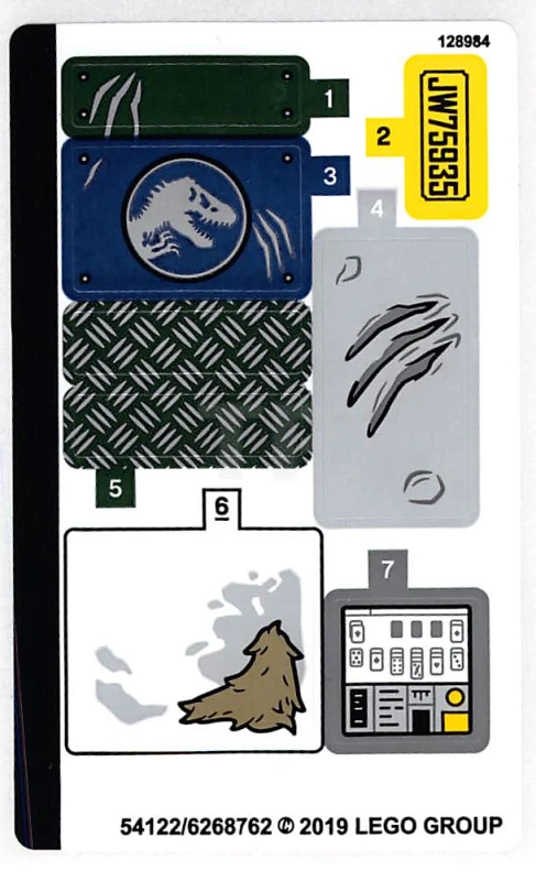 LEGO&reg; 6268762 - Sticker for Set 75935