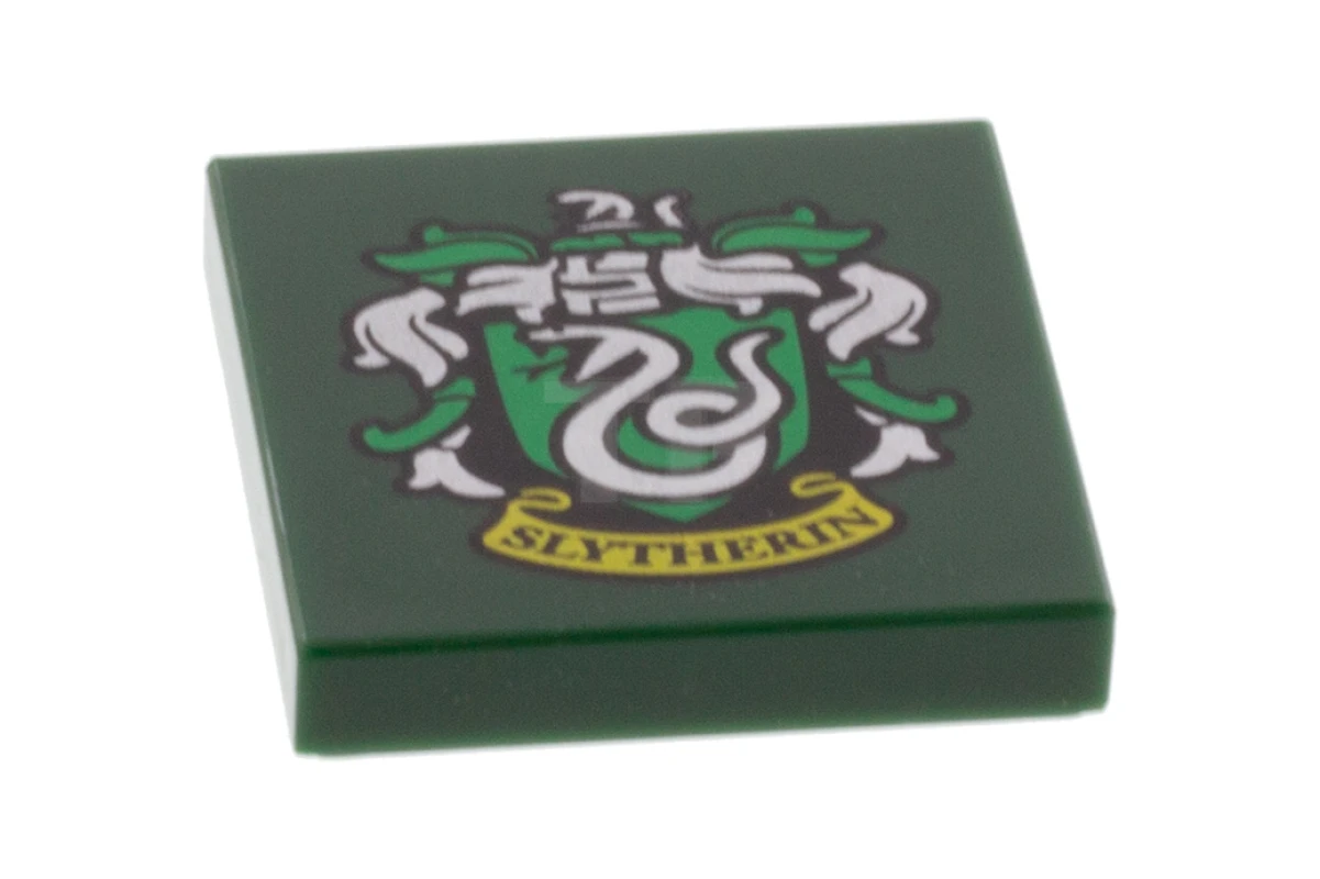 LEGO&reg; 6267452 - 3068pb1258 - Tile 2 x 2 with Groove with 'SLYTHERIN' House Crest Pattern