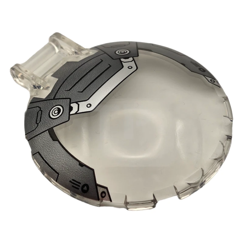 LEGO&reg; 18675pb18 - 6268499 - Dish 6 x 6 Inverted - No Studs with Handle with Pearl Dark Gray and Silver Armor Pattern