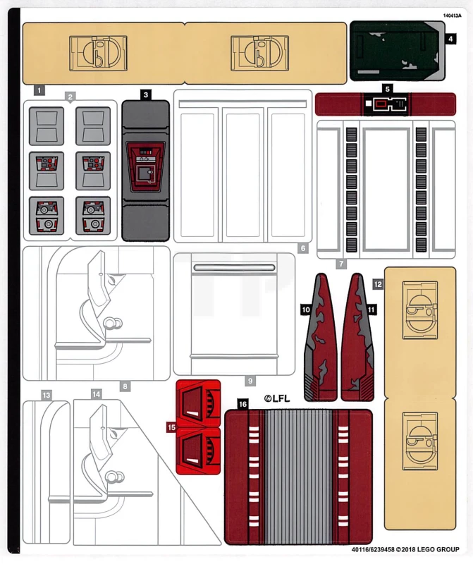 LEGO&reg; 6239458 - Autocollant pour l'ensemble 75222 - Feuille 2