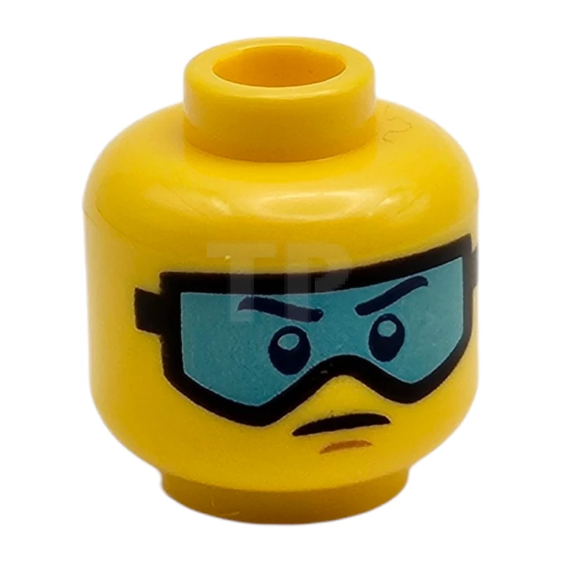 LEGO&reg; 6210383 - 3626cpb2022 - Minifigure, Head Glasses with Light Blue Ski Goggles and Slight Frown Pattern - Hollow Stud