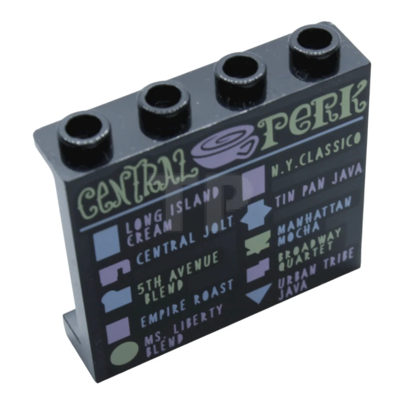 LEGO&reg; 60581pb127 - 6286146 - Panel 1 x 4 x 3 with Side Supports and Coffee Menu Pattern