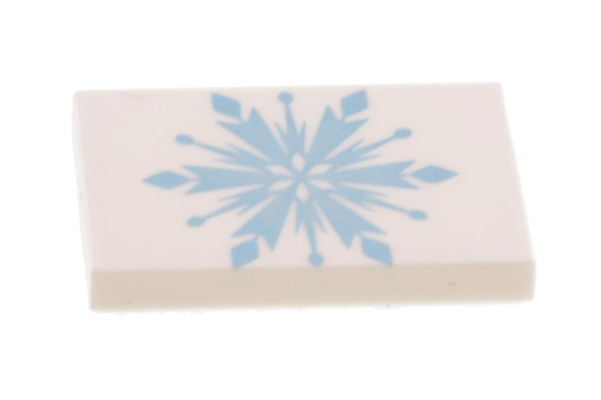 LEGO&reg; 6273374 - 26603pb051 - Tile 2 x 3 with Snowflake Pattern