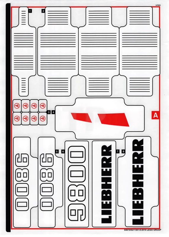 LEGO&reg; 6277261 - Adesivo per il set 42100 - Foglio 1
