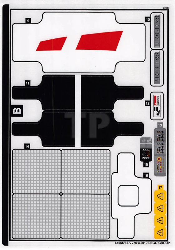 LEGO&reg; 6277276 - Aufkleber für Set 42100 - Blatt 2