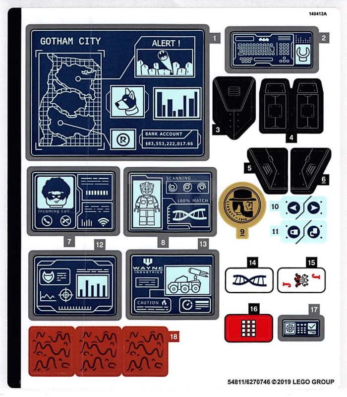 LEGO&reg; 6270746 - Sticker for Set 76122