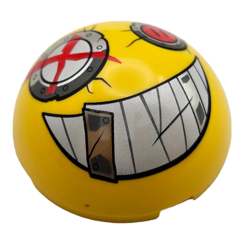 LEGO&reg; 86500pb07 - 6282031 - Cylinder Hemisphere 4 x 4 with Junkertown Eyes and Smile Pattern