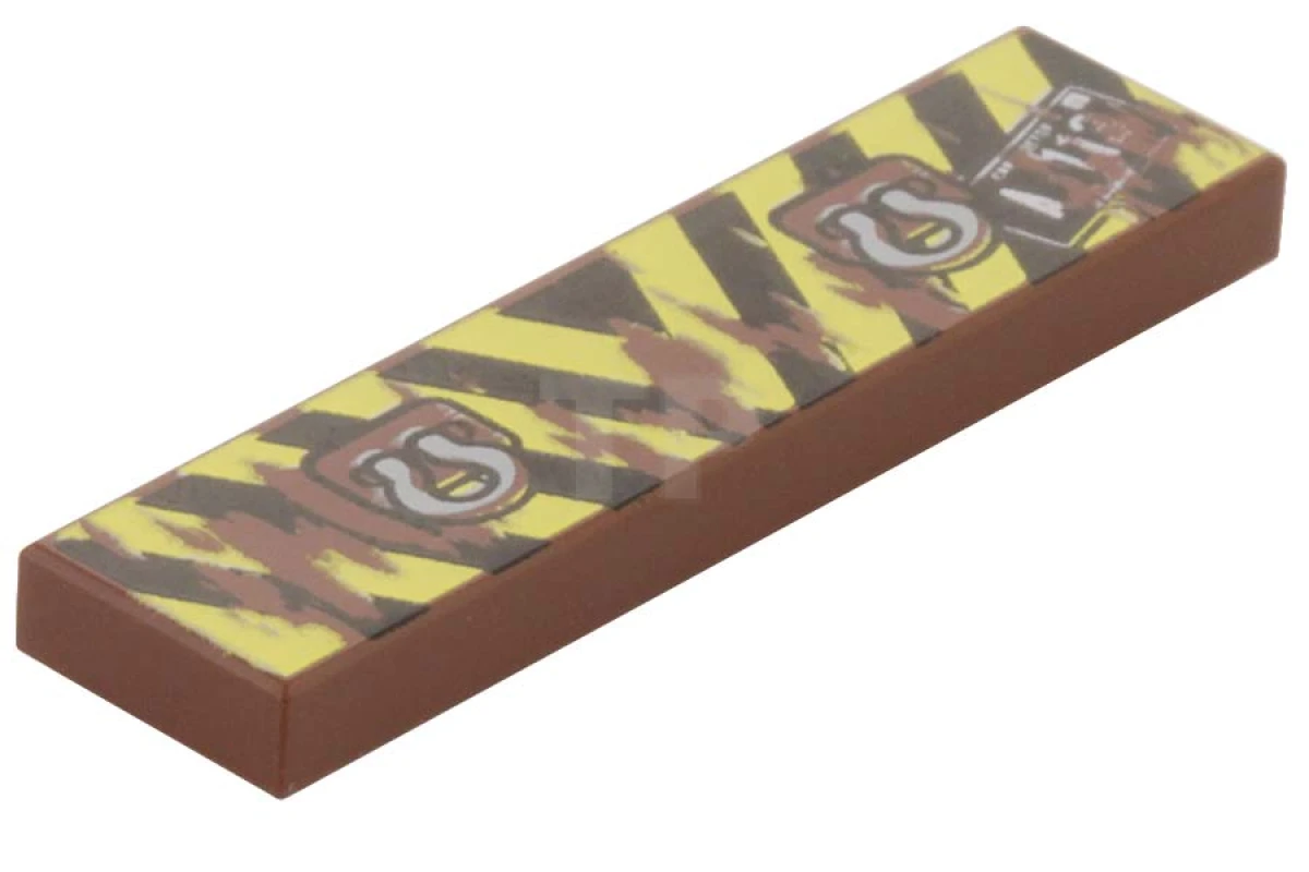 LEGO&reg; 4616707 - 2431pb159 - Tile 1 x 4 with Danger Stripes and Tow Rings Pattern