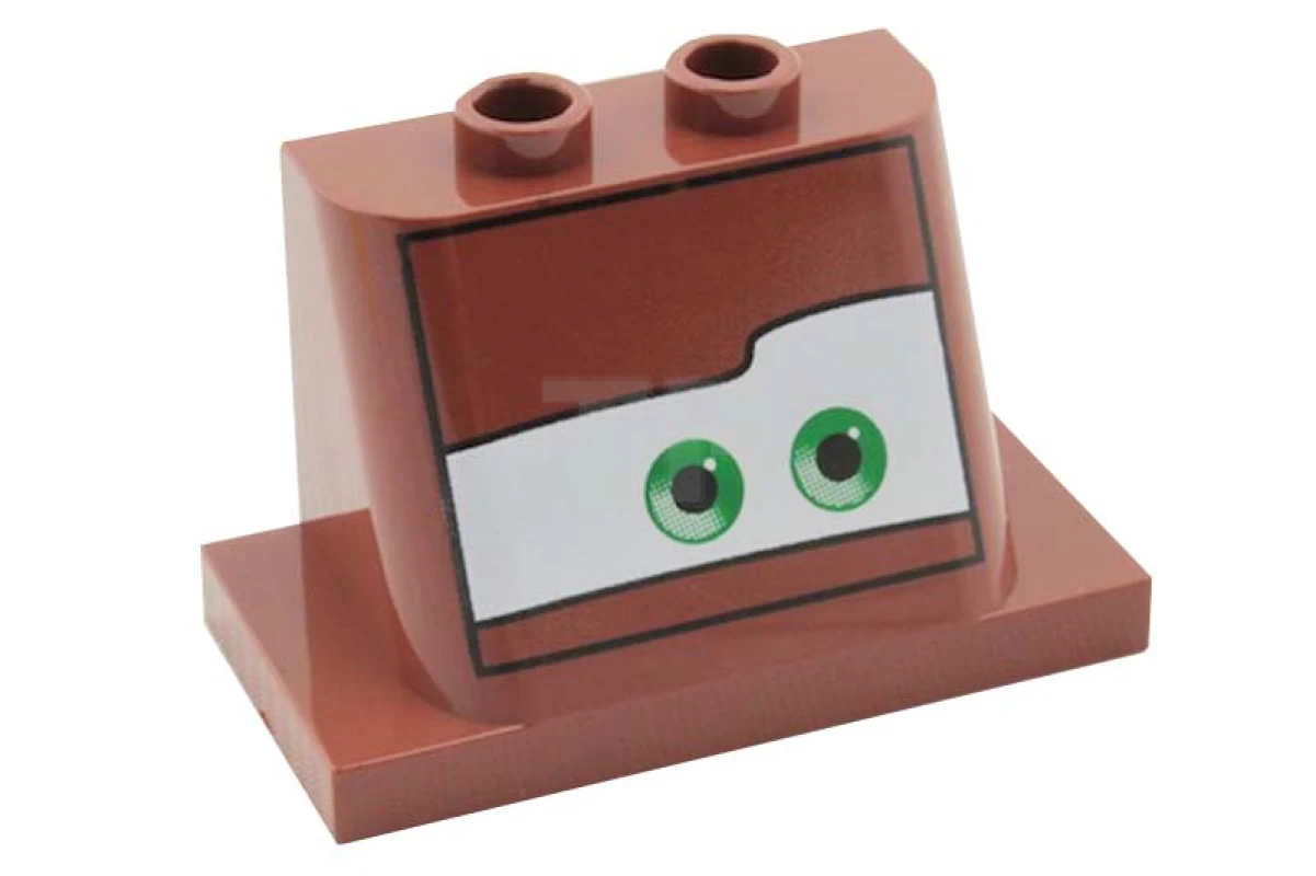 LEGO&reg; 4629817 - 93598pb04 - Windscreen 2 x 3 x 2 with 2 x 4 Base with Eyes on White Background Pattern 2