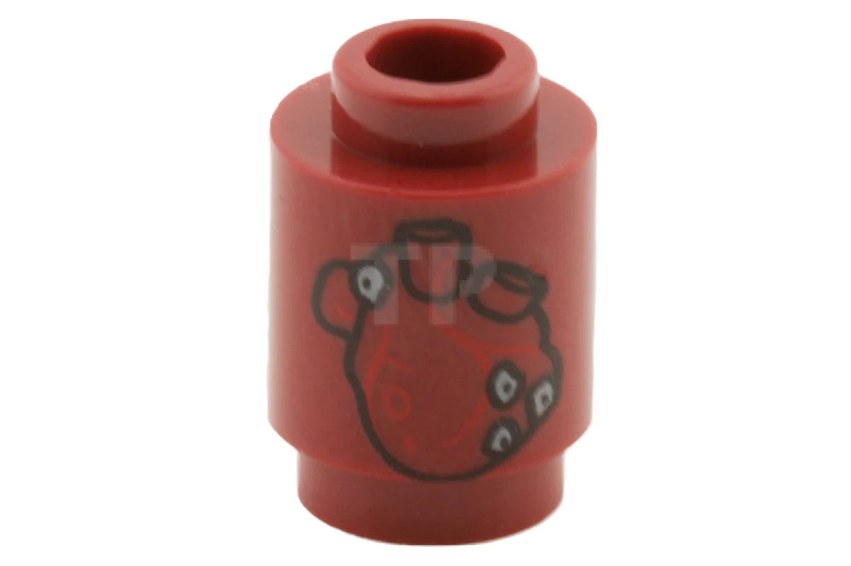 LEGO&reg; 4633575 - 3062pb035 - Brick 1 x 1 Round with Human Heart Pattern, Open Stud