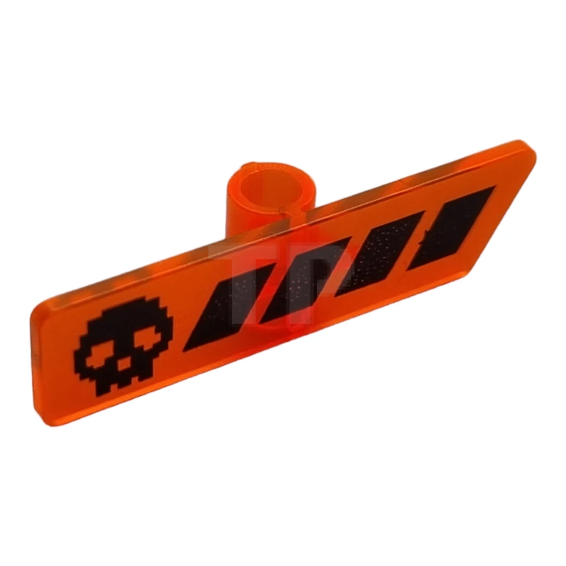 LEGO&reg; 6287611 - 65191pb02 - Minifigure, Utensil Gameplayer Label with Black Skull and Stripes Pattern