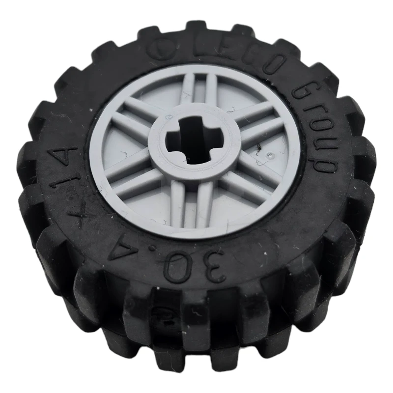 LEGO&reg; 55982c06 -  - Wheel 18mm D. x 14mm with Axle Hole, Fake Bolts and Shallow Spokes with Black Tire 24 x 14 Shallow Tread - Band Around Center of Tread (55982 / 89201)