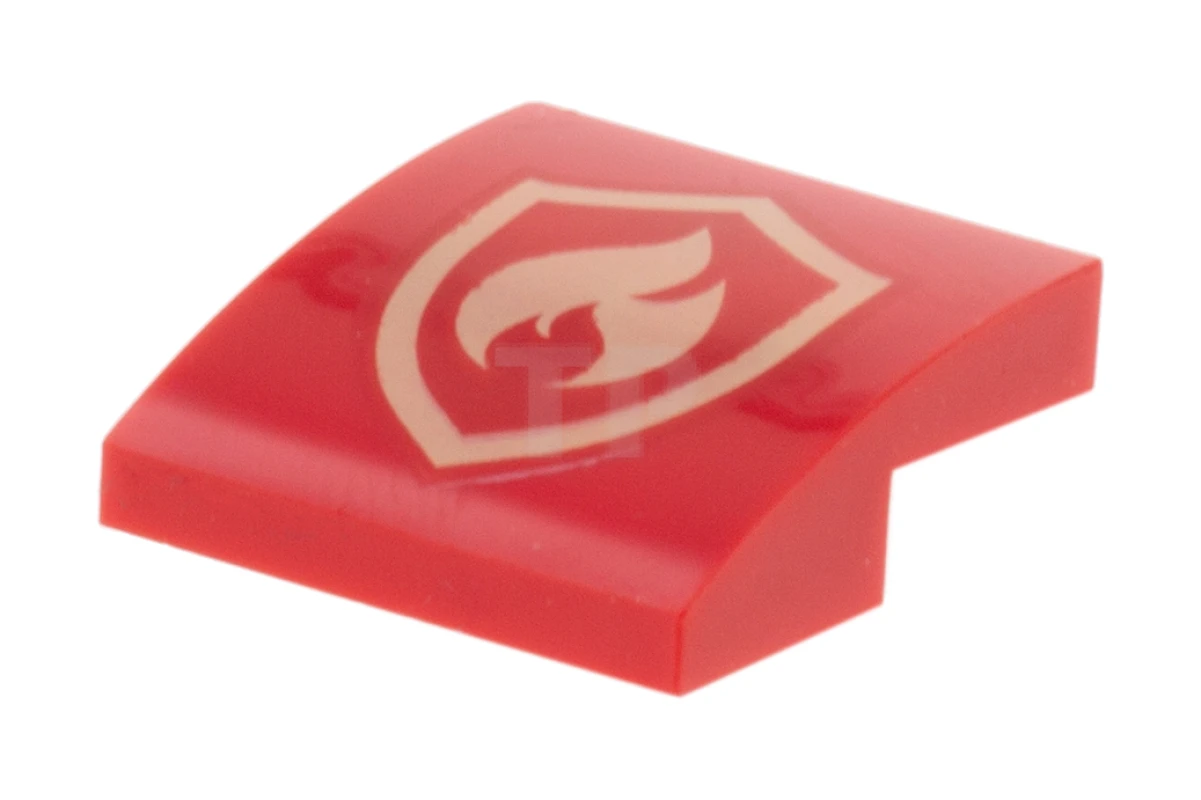 LEGO&reg; 6288042 - 15068pb224 - Pendenza 2 x 2 x 2/3 curvo con motivo a fuoco (logo del fuoco)