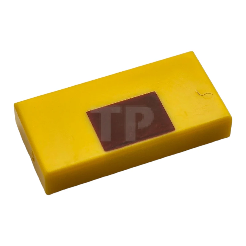 LEGO&reg; 6289703 - 3069pb0760 - Piastrelle 1 x 2 con motivo quadrato marrone rossastro centrato (naso di gattopardo)