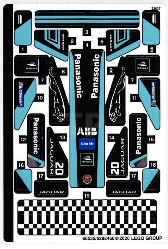 LEGO&reg; 6288466 - Autocollant pour l'ensemble 76898 - Feuille 1