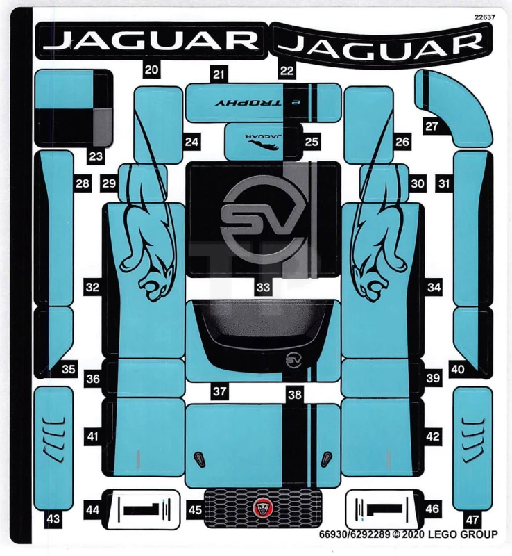 LEGO&reg; 6292289 - Autocollant pour l'ensemble 76898 - Feuille 2