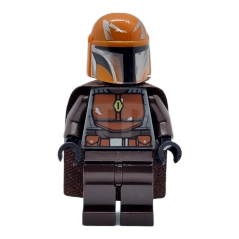 LEGO&reg; sw1079 Mandalorian Tribe Warrior - Male, Dark Brown Cape, Dark Orange Helmet