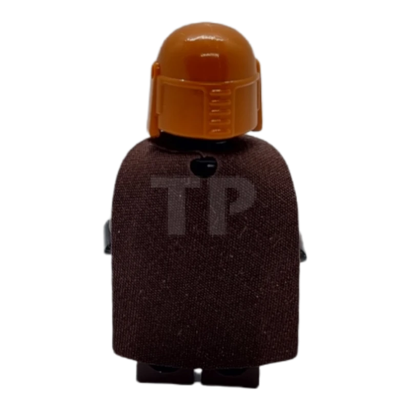 LEGO&reg; sw1079 Mandalorian Tribe Warrior - Male, Dark Brown Cape, Dark Orange Helmet