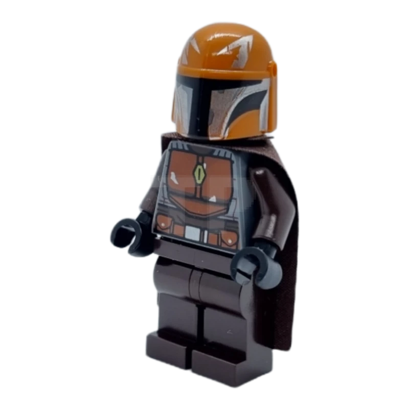LEGO&reg; sw1079 Mandalorian Tribe Warrior - Male, Dark Brown Cape, Dark Orange Helmet