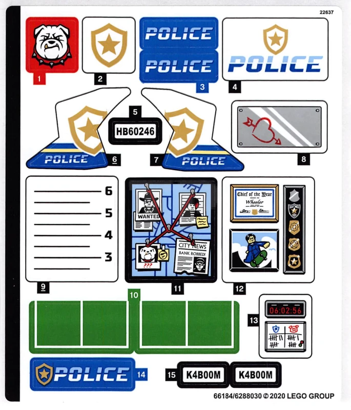 LEGO&reg; 6288030 - Adesivo per il set 60246