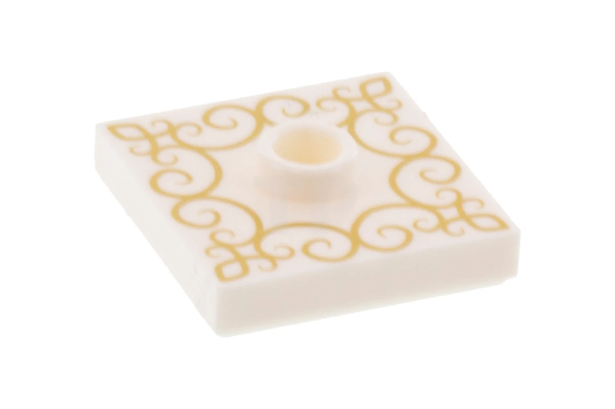 LEGO&reg; 6288364 - 87580pb002 - Plate 2 x 2 with Groove and 1 Stud in Center with Lace Pattern (Rug)