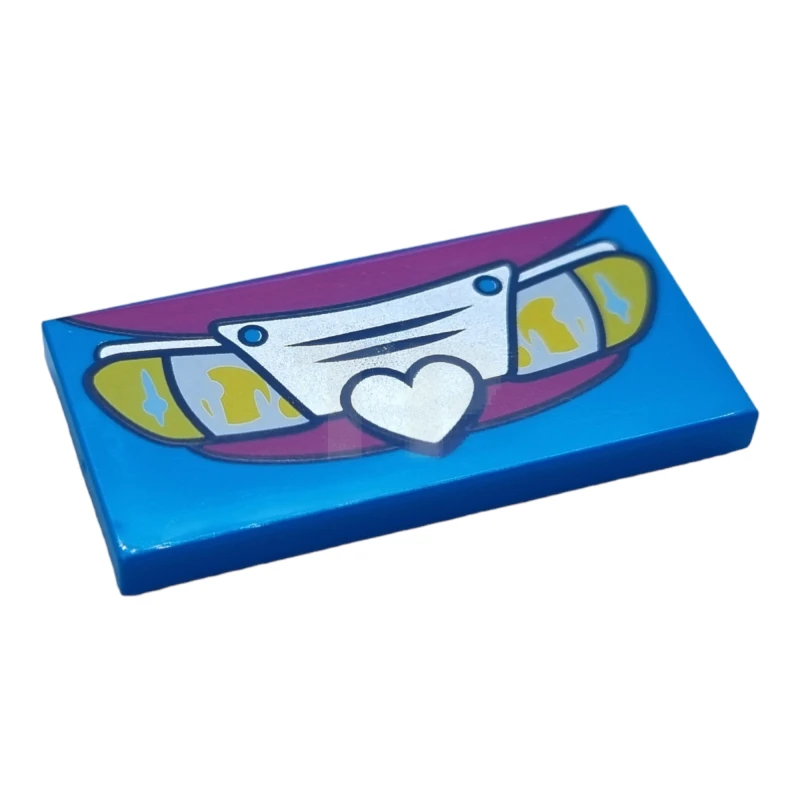 LEGO&reg; 87079pb0598 - 6261329 - Tile 2 x 4 with Car Grille with Heart and Lights Pattern