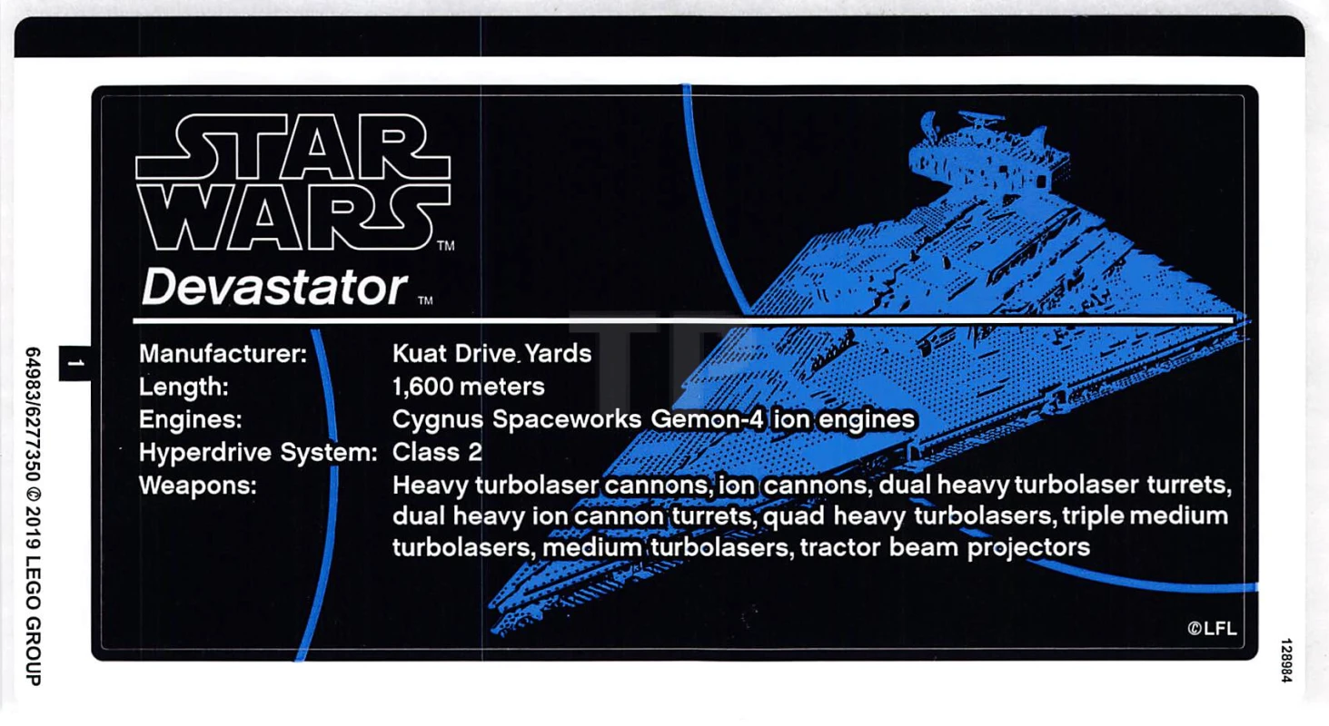 LEGO&reg; 6277350 - Sticker for Set 75252