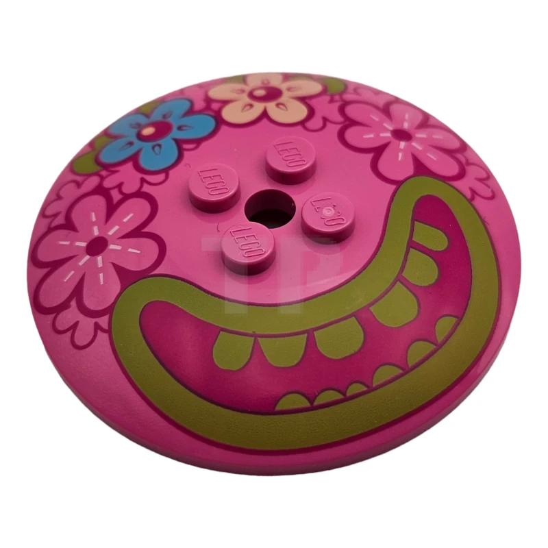 LEGO&reg; 6294392 - 44375bpb13 - Dish 6 x 6 Inverted (Radar) with Flowers Pattern