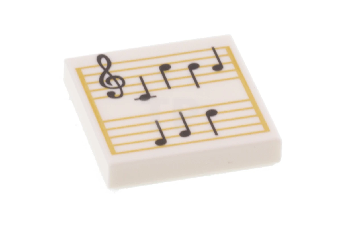 LEGO&reg; 6288537 - 3068pb1291 - Tile 2 x 2 with Groove with Music Notes Pattern