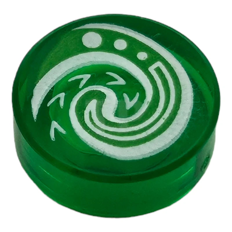 LEGO&reg; 98138pb116 - 6288359 - Tile 1 x 1 Round with Spiral Pattern (Moana Koru Symbol)