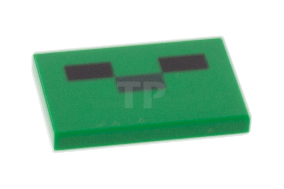LEGO&reg; 6510530 - 26603pb071 - Tile 2 x 3 with Pixelated Face Pattern (Minecraft Zombie)