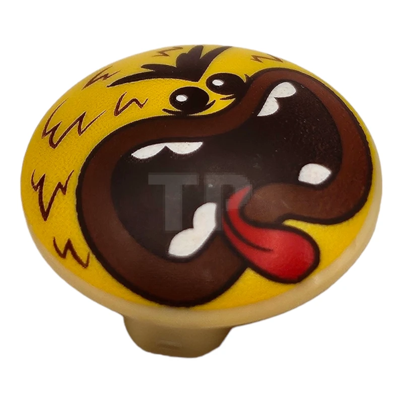 LEGO&reg; 6294449 - 2654pb013 - Plate 2 x 2 Round with Convex Bottom with Angry Face Pattern