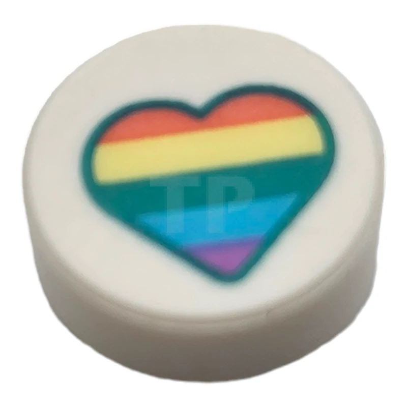 LEGO&reg; 6299968 - 98138pb139 - Baldosa 1 x 1 redonda con dibujo de corazón