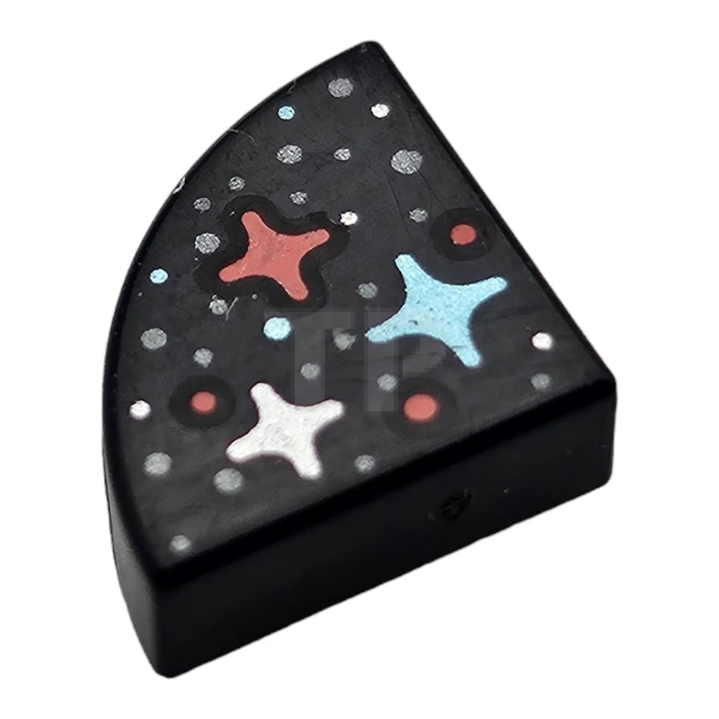 LEGO&reg; 6254613 - 25269pb009 - Tile 1 x 1 Round Quarter with Stars and Dots Pattern