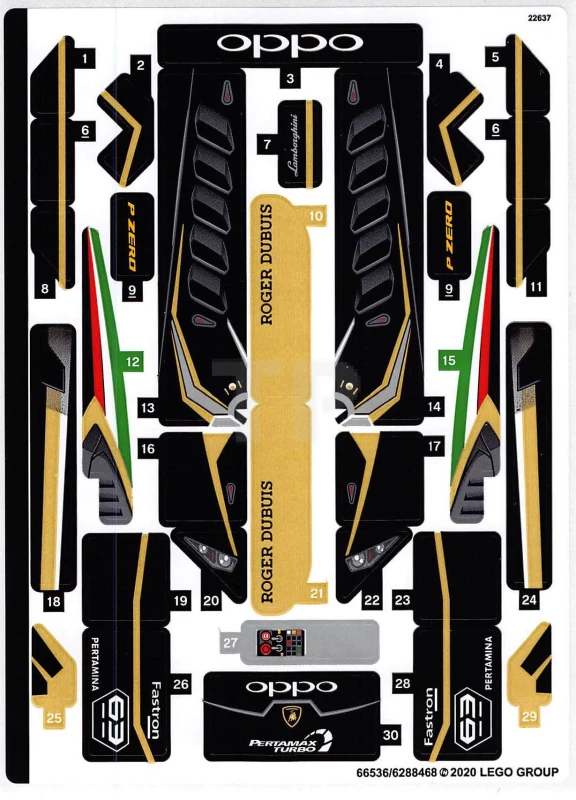 LEGO&reg;  - Autocollant pour l'ensemble 76899 - Feuille 1