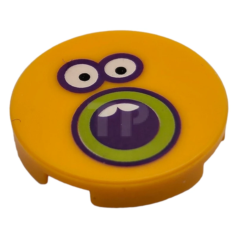 LEGO&reg; 6294265 - 14769pb314 - Tile 2 x 2 Round with Bottom O and Sunflower Face Pattern