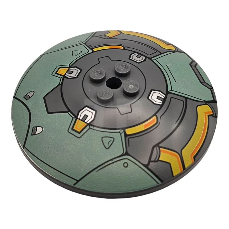 LEGO&reg; 6284050 - 3961pb11 - Dish 8 x 8 Inverted with Metal Plates and Hoses Pattern