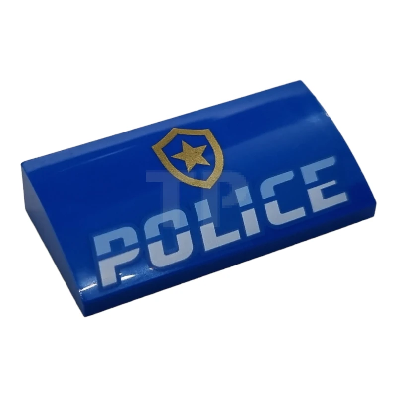 LEGO&reg; 88930pb116 - 6287989 - Slope Curved 2 x 4 x 2/3 with 'POLICE' Badge Pattern