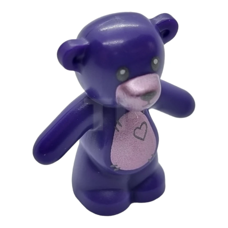 LEGO&reg; 6294531 - 98382pb010 - Teddy Bear with Black Eyes, Metal Pink Muzzle and Belly, Black Stitches and Heart Pattern