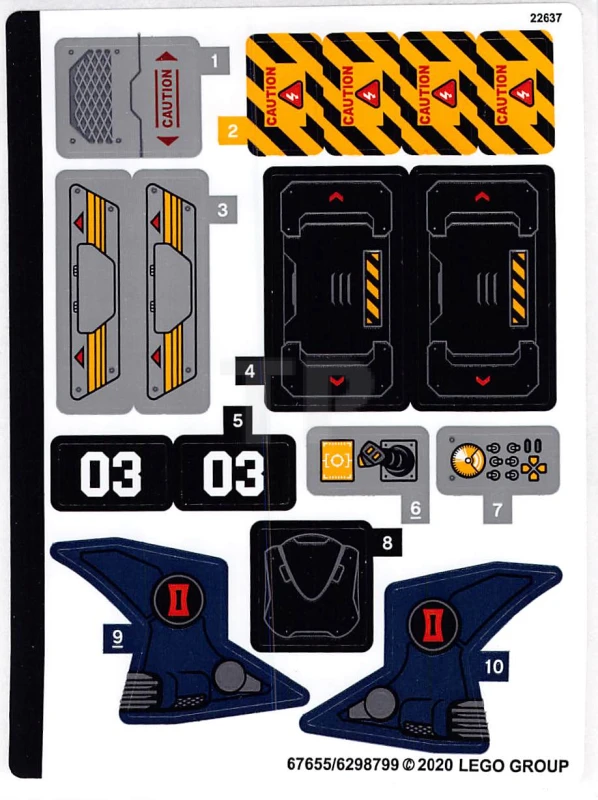 LEGO&reg; 6298799 - Adesivo per il set 76162