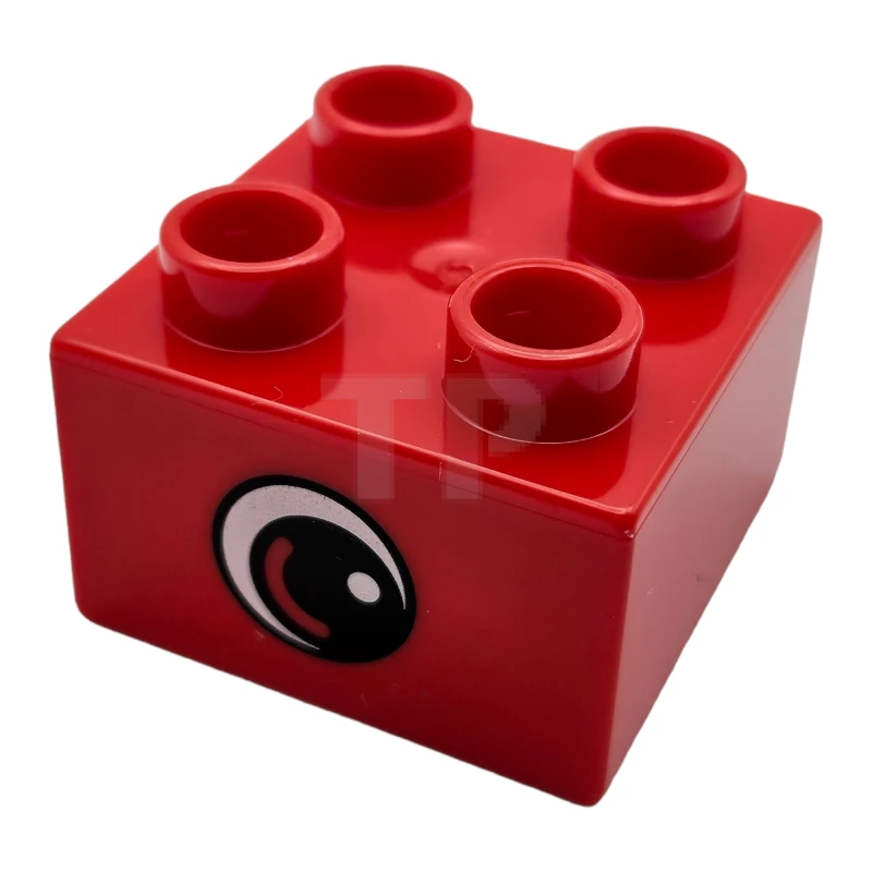 LEGO&reg; 6033144 - 3437pb049 - DUPLO Brick 2 x 2 with Eye Pattern on Both Sides