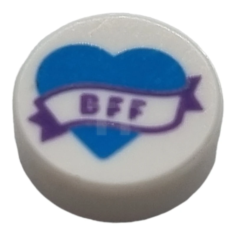 LEGO&reg; 6309192 - 98138pb147 - Carreau 1 x 1 rond avec motif 'BFF'