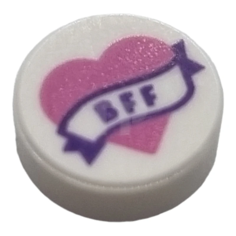 LEGO&reg; 6309192 - 98138pb149 - Carreau 1 x 1 rond avec motif 'BFF'