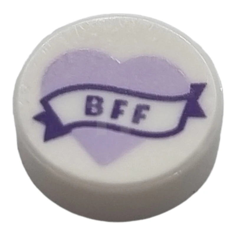 LEGO&reg; 6309192 - 98138pb150 - Carreau 1 x 1 rond avec motif 'BFF'