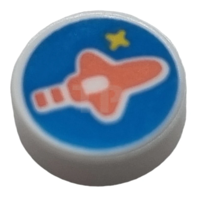 LEGO&reg; 6309191 - 98138pb151 - Carreau 1 x 1 rond avec motif classique de vaisseau spatial.