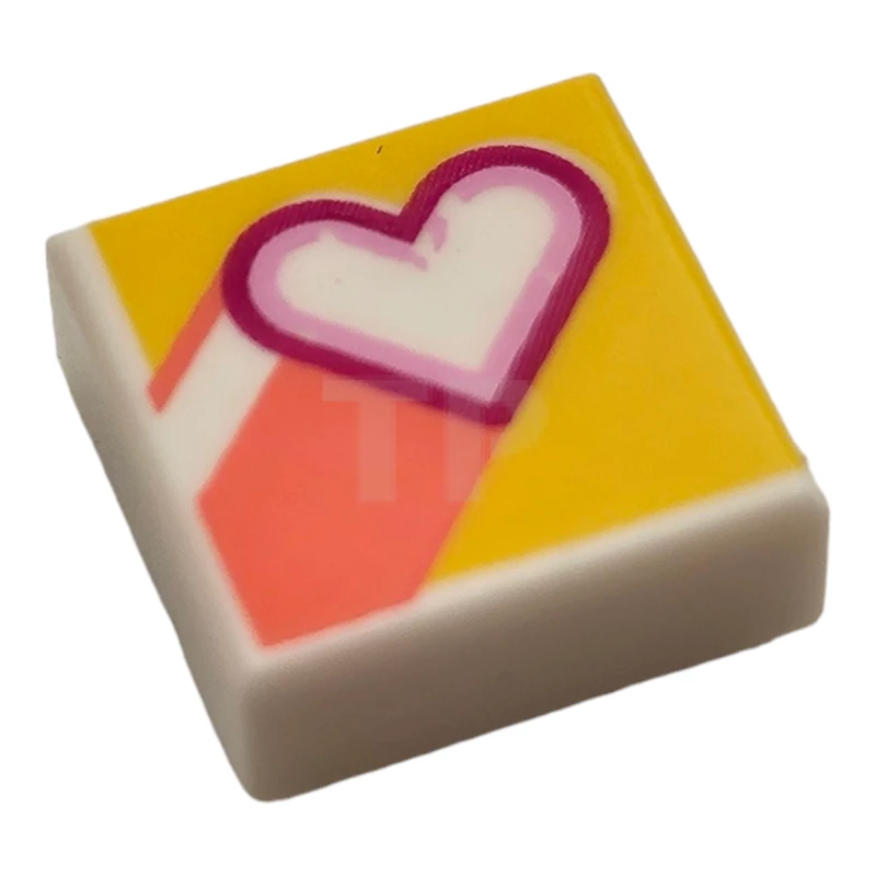 LEGO&reg; 6308516 - 3070pb159 - Baldosa 1 x 1 con dibujo de corazón