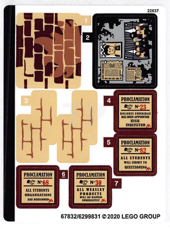 LEGO&reg; 6299831 - Adesivo per il set 75966
