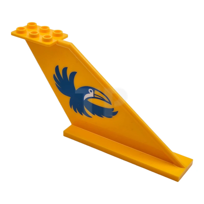 LEGO&reg; 87614pb013 - 6306820 - Tail 12 x 2 x 5 with Blue Toucan Bird Pattern on Both Sides